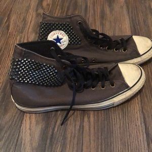 Converse studded hi tops size 9